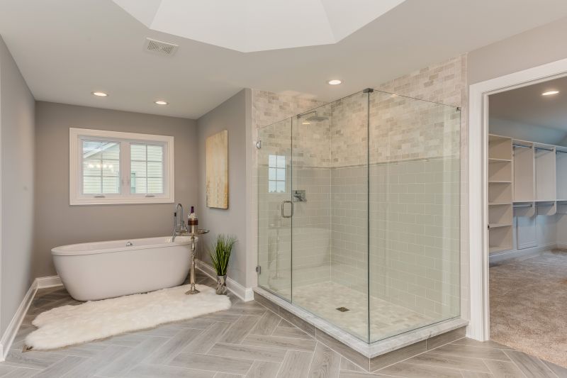 Open-concept bathroom layout